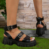 Summer Plus Size Women's Lightweight Platform Cross PU Sandals