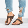 Flat flip flops women's shoes plus size buckle sandals