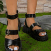 Summer Plus Size Women's Lightweight Platform Cross PU Sandals