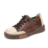 Leather Casual Shoes With Thick Soles And Color Matching