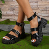 Summer Plus Size Women's Lightweight Platform Cross PU Sandals